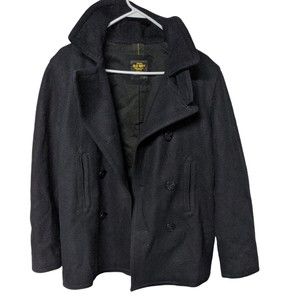 Old Navy Shadow Wool Blend Peacoat Small